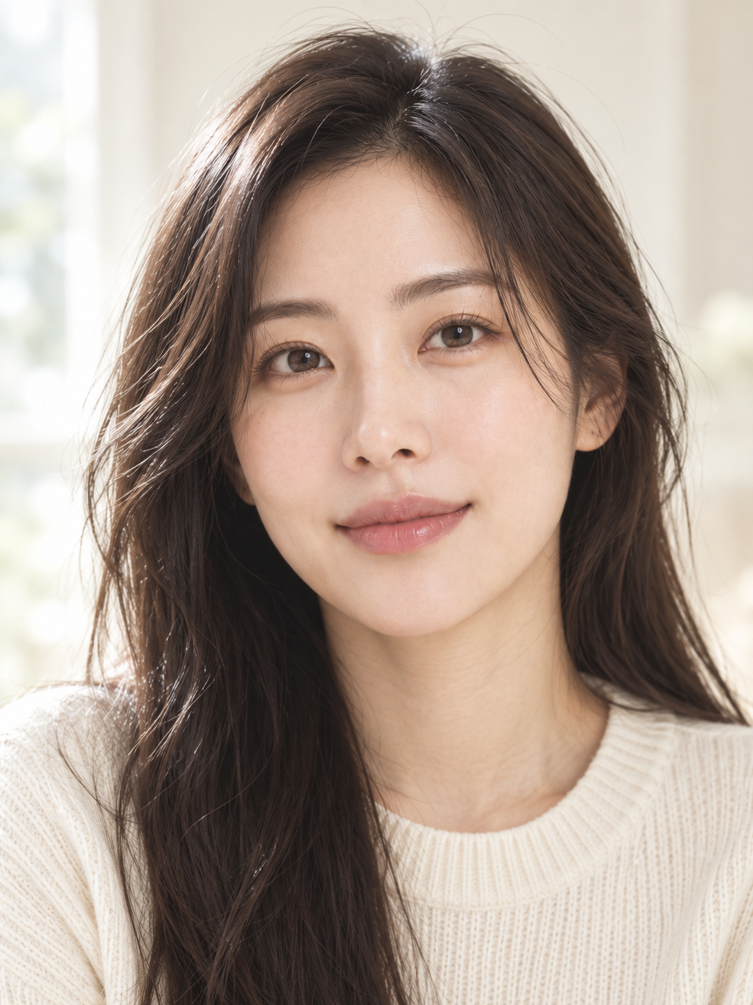 자연광에서 눈가가 선명하게 보이는 여성의 사진