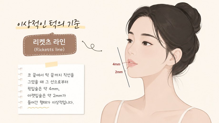 이상적인 턱의 기준, 리켓츠 라인 그림